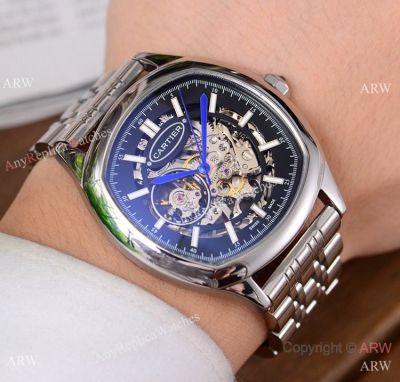 Drive de Cartier Stainless Steel Skeleton Watches Buy Replica